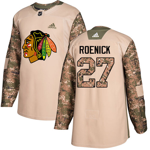 Adidas Blackhawks #27 Jeremy Roenick Camo Authentic Veterans Day Stitched NHL Jersey